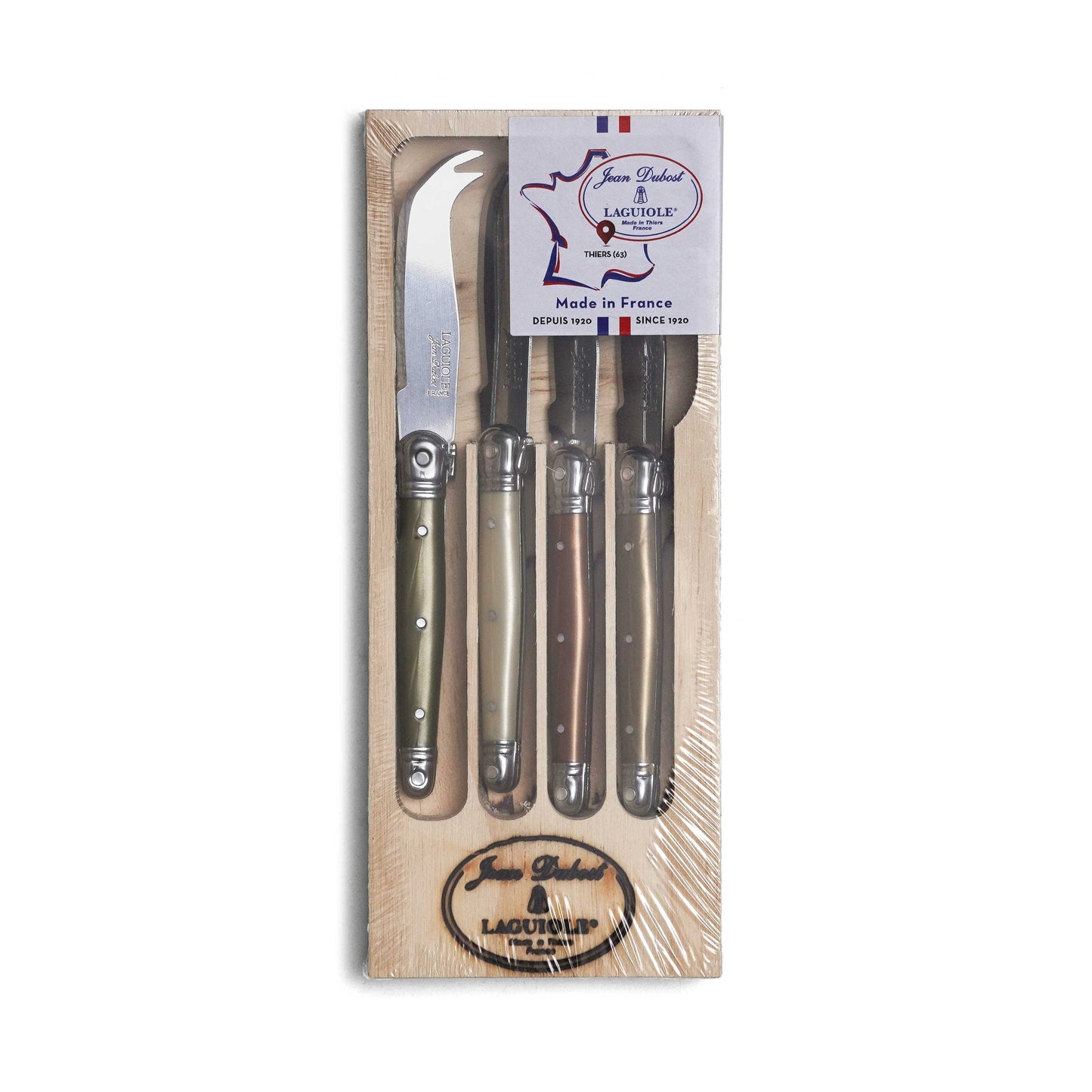 Set 4 Mini Cuchillos Queso Mármol Laguiole Jean Dubost2#Multicolor