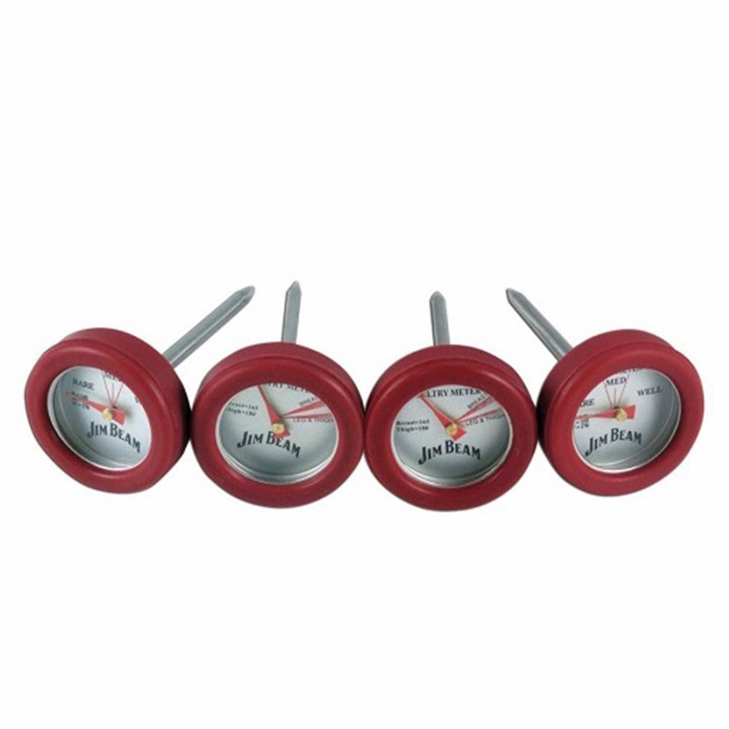 Set 4 Mini Termometros para Carnes Y Pollo Jim Beam1#Rojo