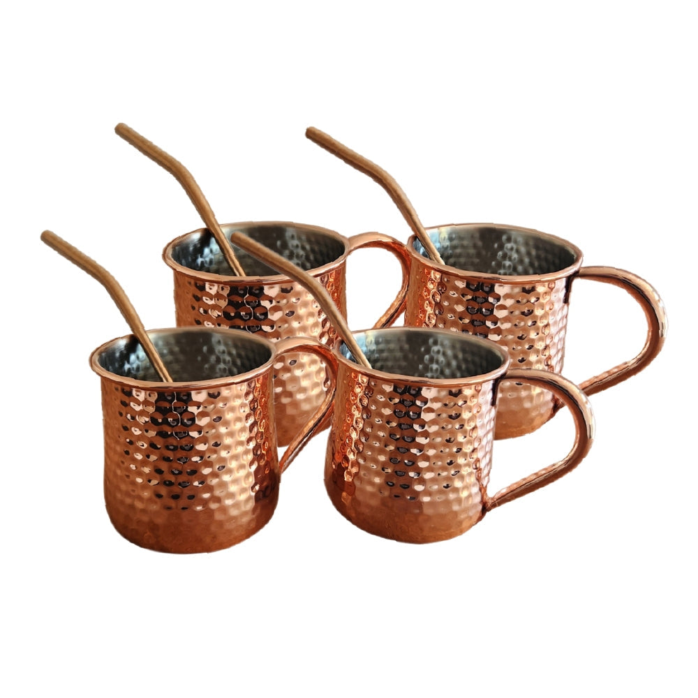 Set 4 Vasos Moscow Mule Mojito Mug Cobre + Bombillas Simplit3#Cobre