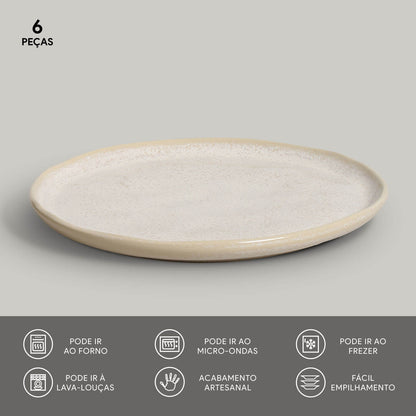 Set 6 Platos De Entrada o Postre Latte Aires Deco Home4#Beige