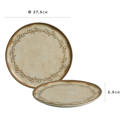 Set 6 Platos Fondo Nativa Aires Deco Home4#Beige