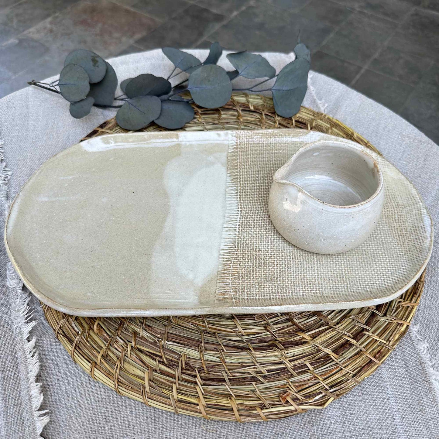 Set De Aperitivo AEME Cerámica Gres3#Beige