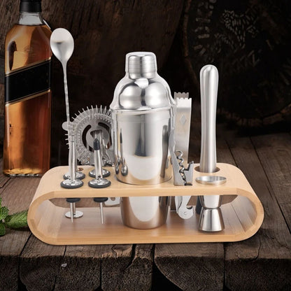 Set De Coctelería 11 Piezas con Soporte Santú Home & Deco2#Plateado