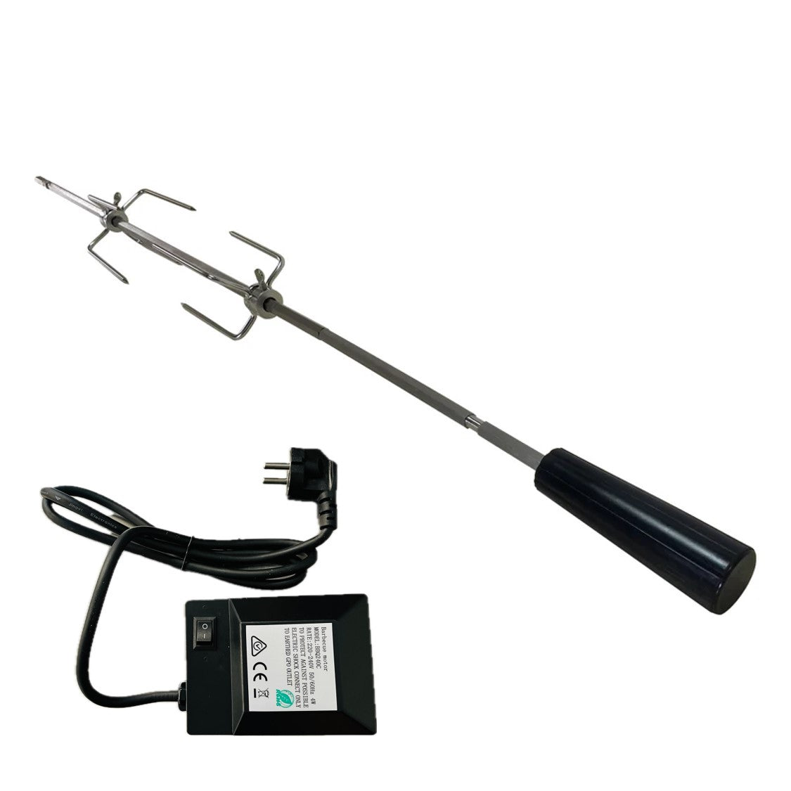 Spiedo Para Parrilla a Gas Corto (76 cm) Ajustable  + Motor Kinggrill1#Plata