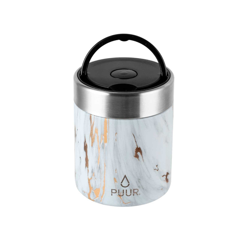 Termo De Comida Puur Food Pot Gold Marble 500 Ml Puur Bottle2#Blanco