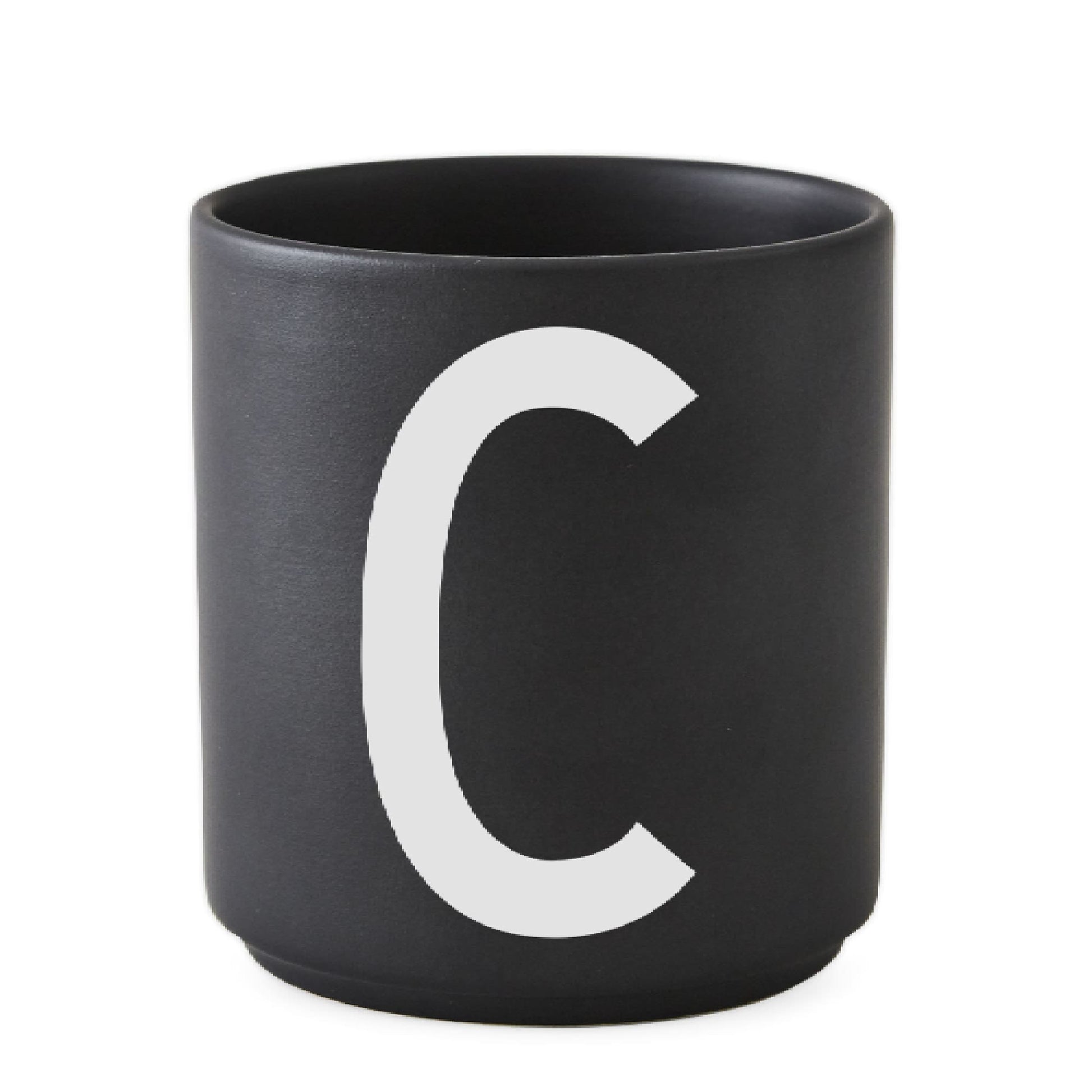 Taza Negro De Porcelana - C Design Letters1#Negro