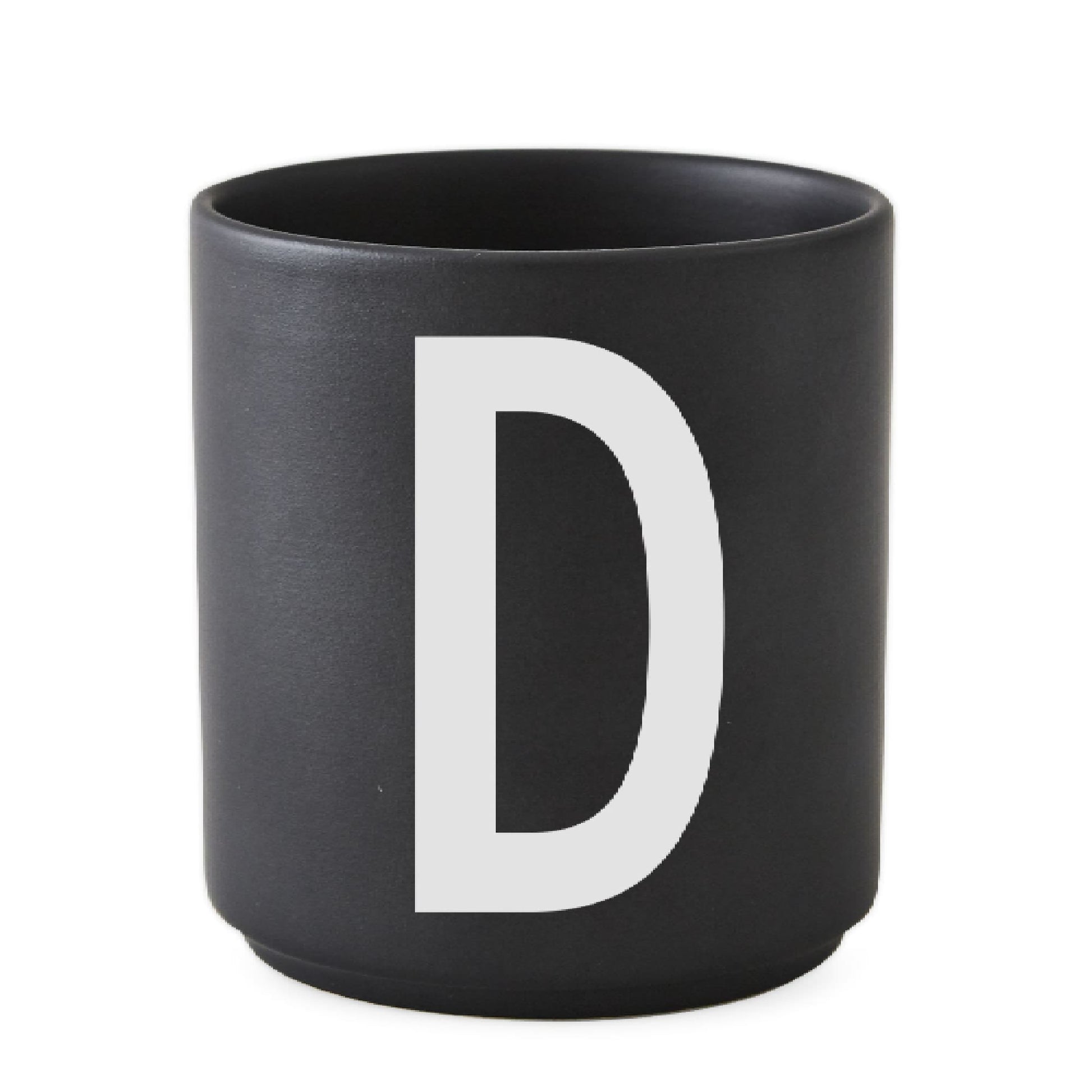 Taza Negro De Porcelana - D Design Letters1#Negro