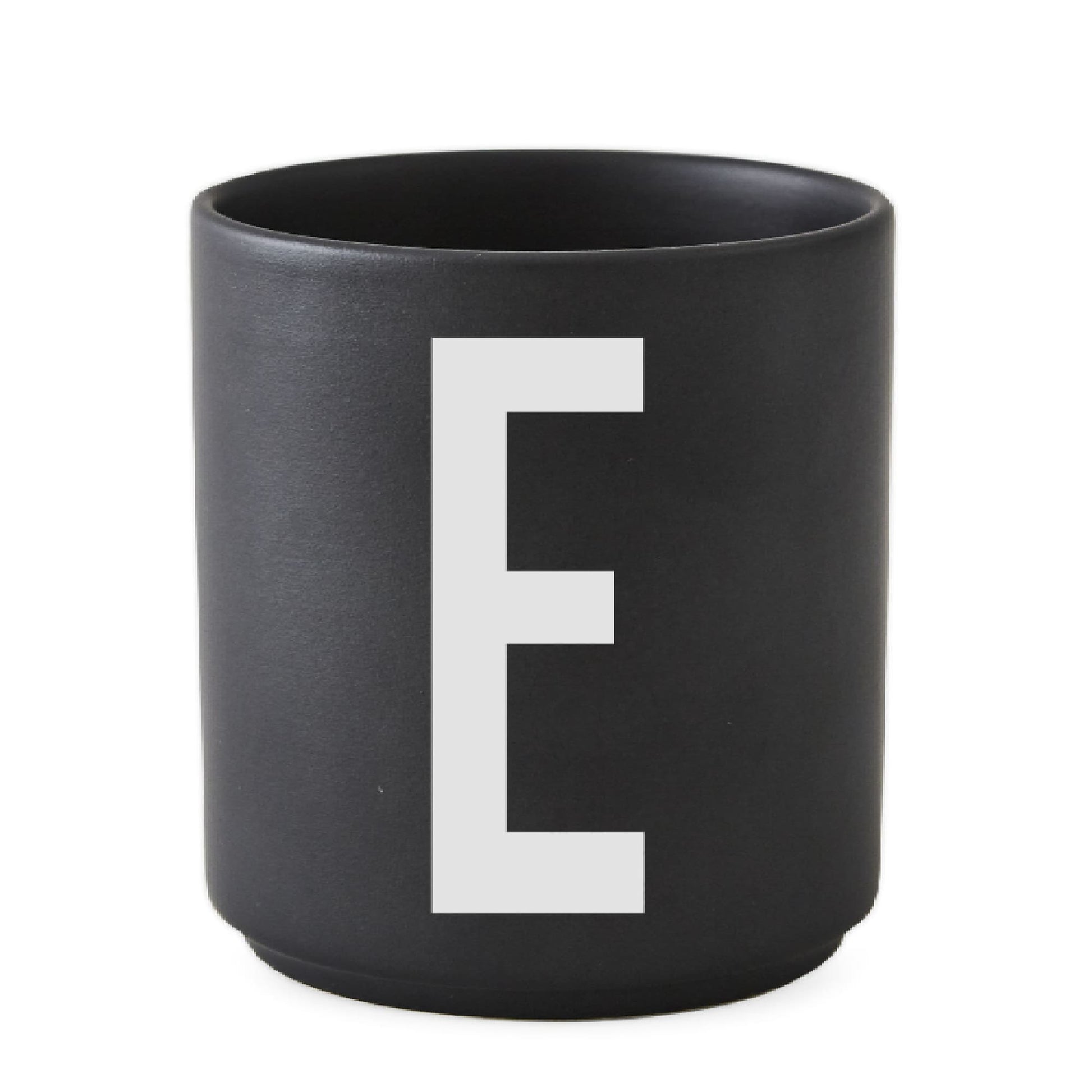 Taza Negro De Porcelana - E Design Letters1#Negro