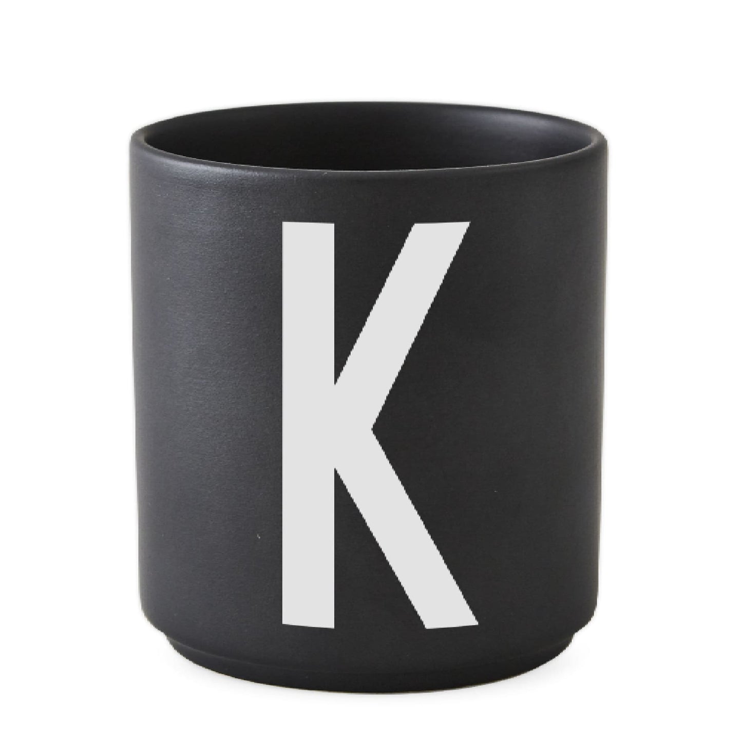 Taza Negro De Porcelana - K Design Letters1#Negro