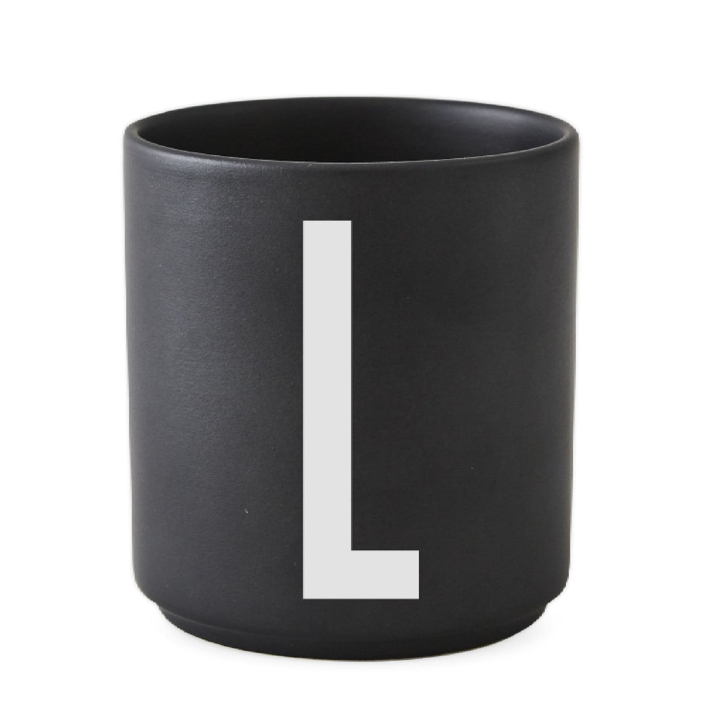 Taza Negro De Porcelana - L Design Letters1#Negro