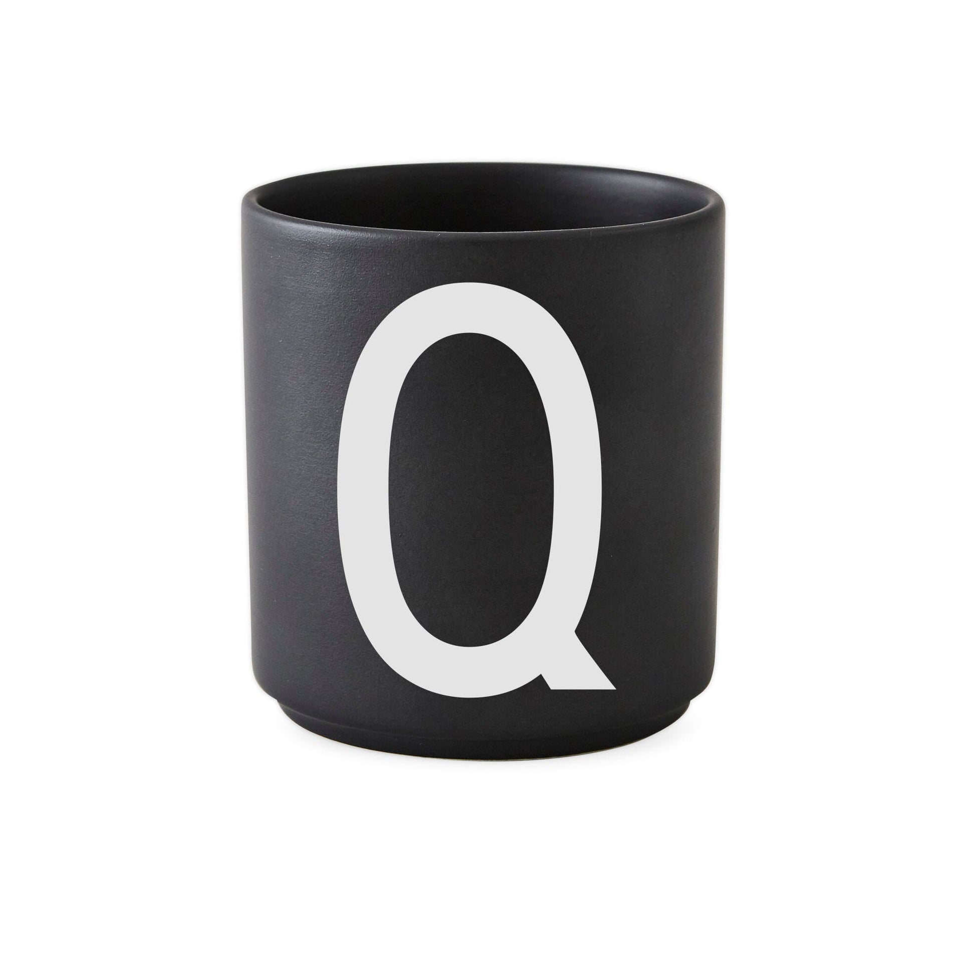 Taza Negro De Porcelana - Q Design Letters1#Negro