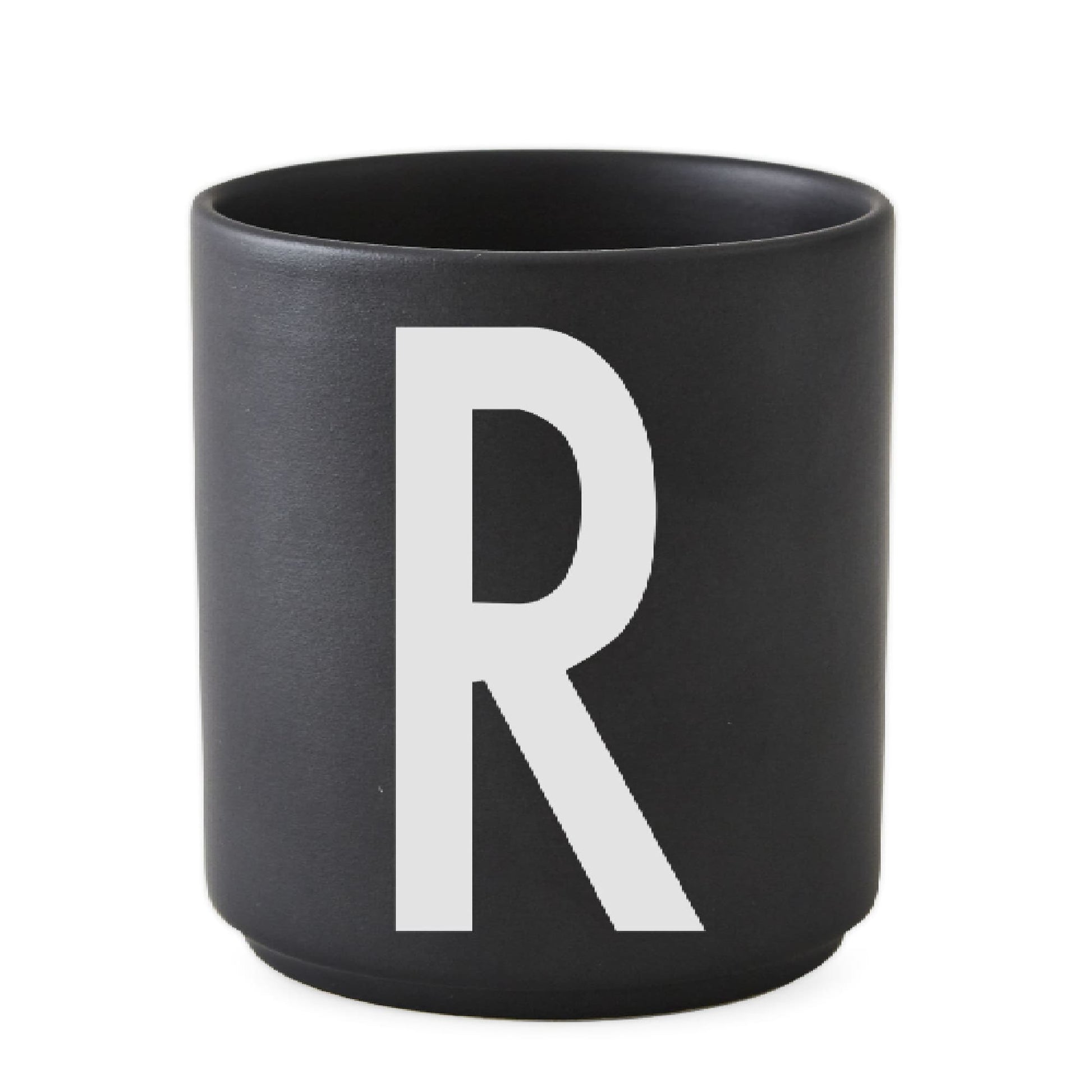 Taza Negro De Porcelana - R Design Letters1#Negro