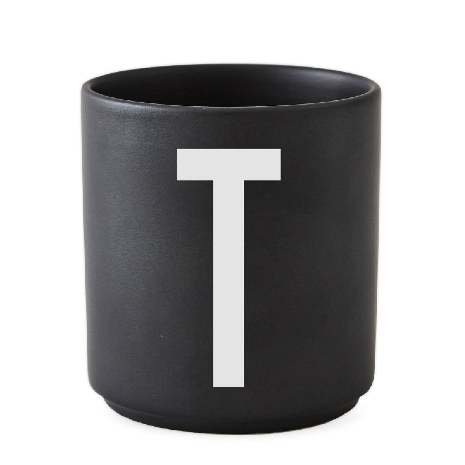 Taza Negro De Porcelana - T Design Letters1#Negro