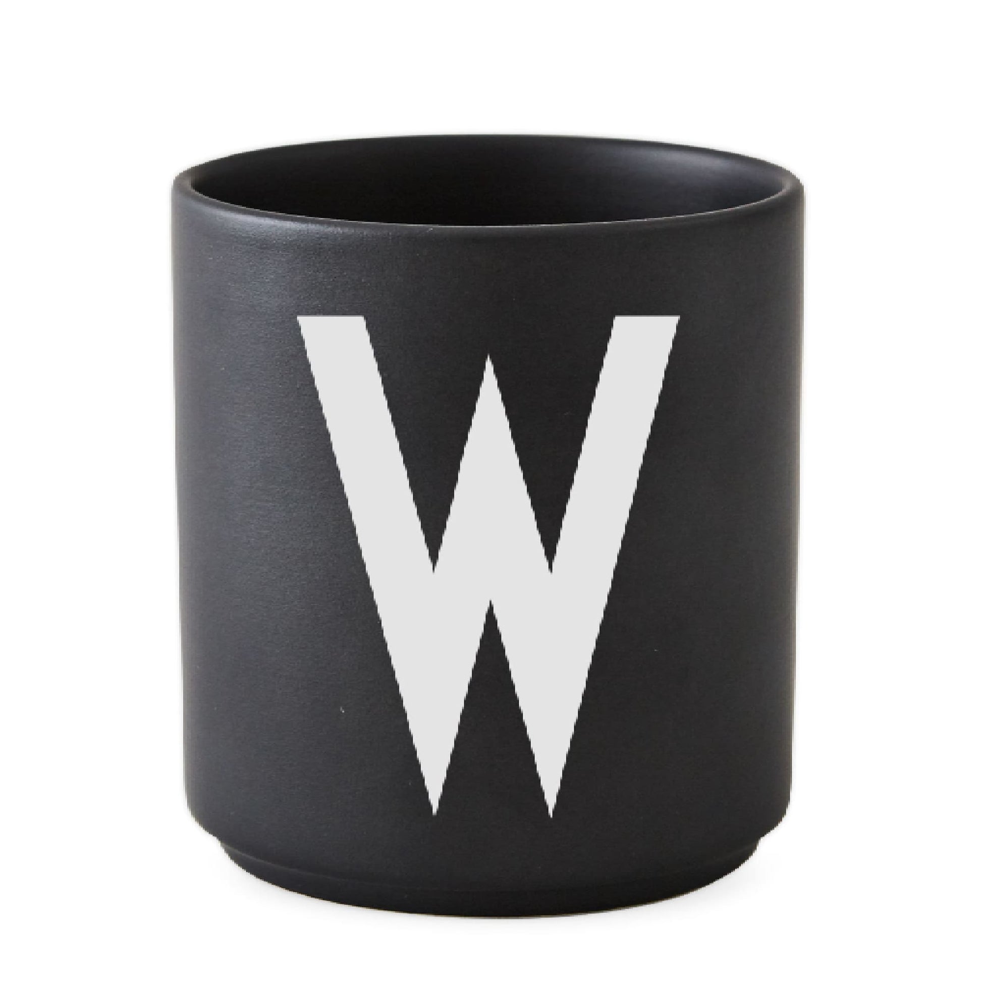 Taza Negro De Porcelana - W Design Letters1#Negro