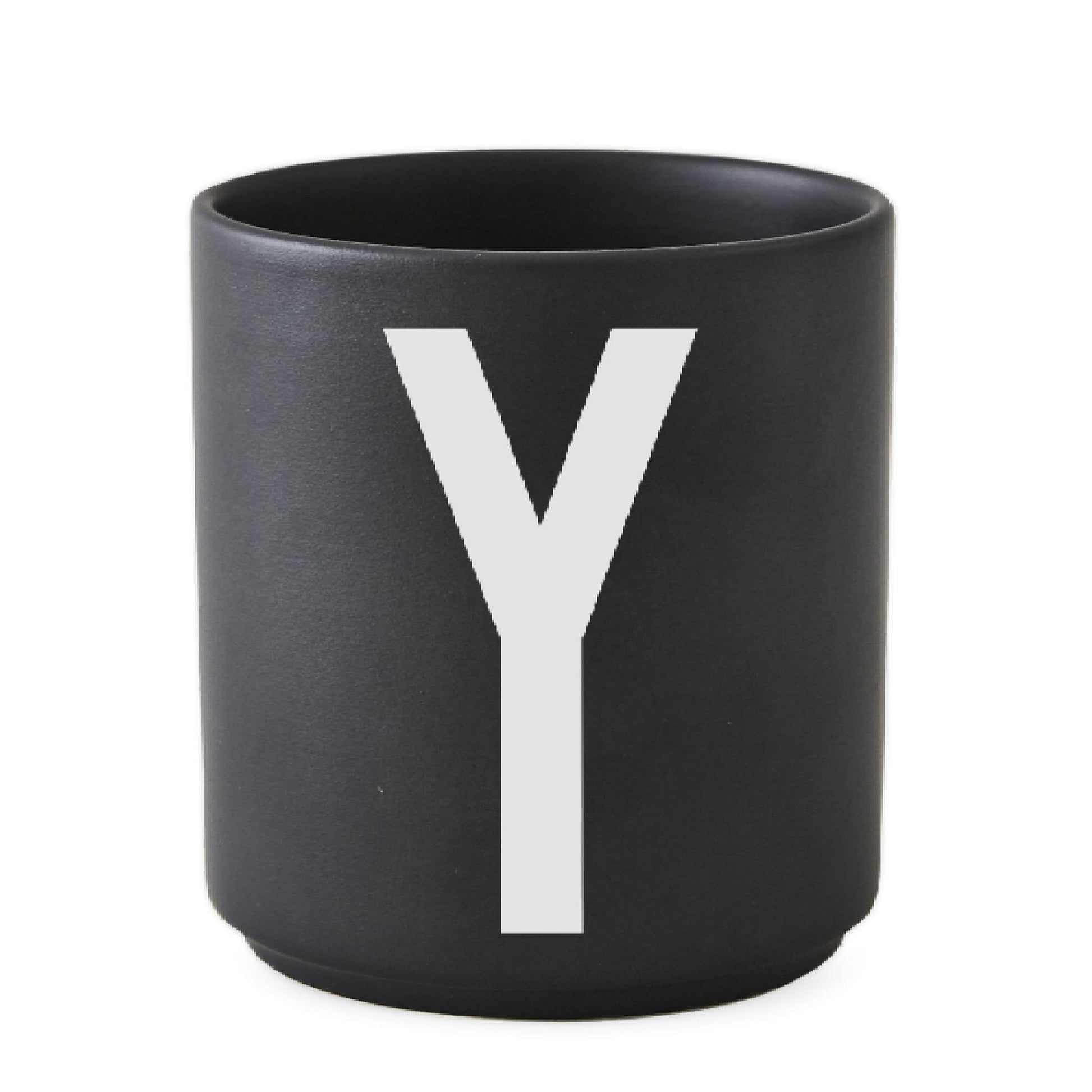 Taza Negro De Porcelana - Y Design Letters1#Negro