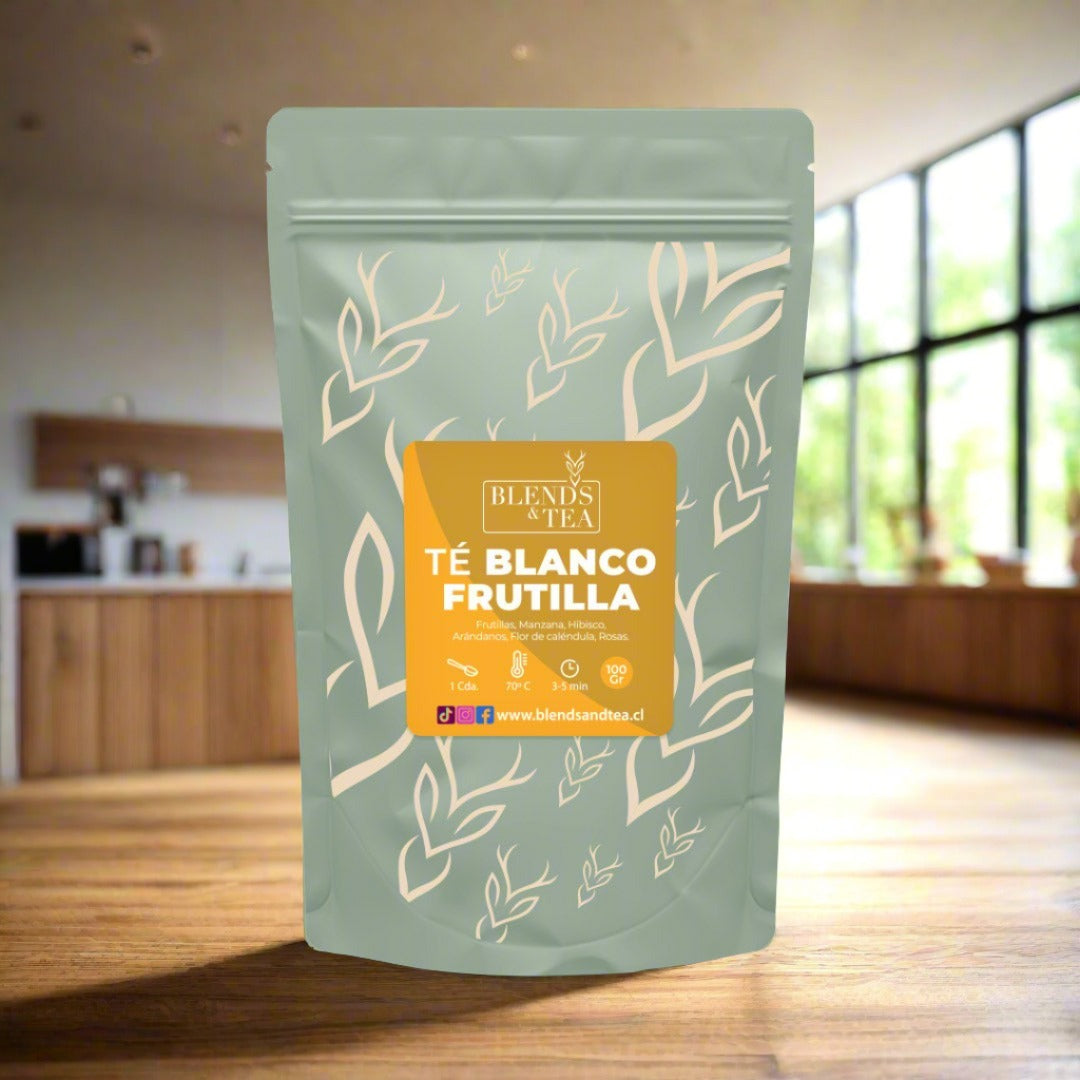 Té Blanco Manzana Y Frutilla Recarga 100 Grs Blends & Tea1#Verde