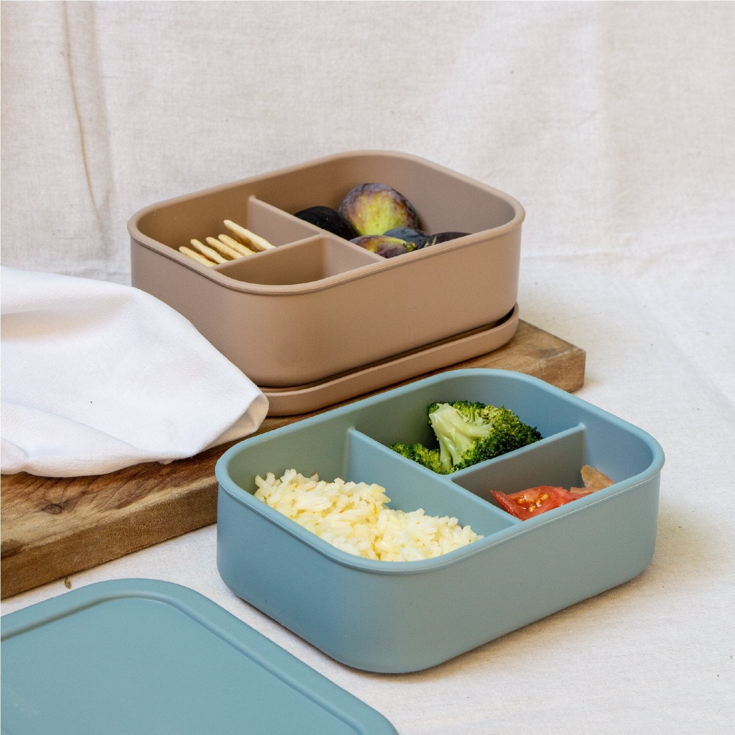 Contenedor Tupper Taper Plástico Hermético Bento Box Simplit3#Azul