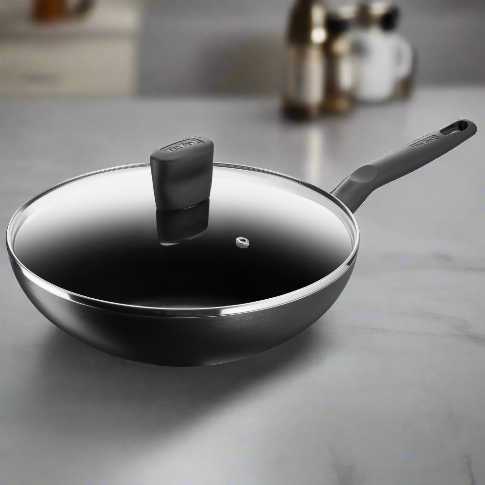 Wok 28 cm + Tapa Tefal1#Negro