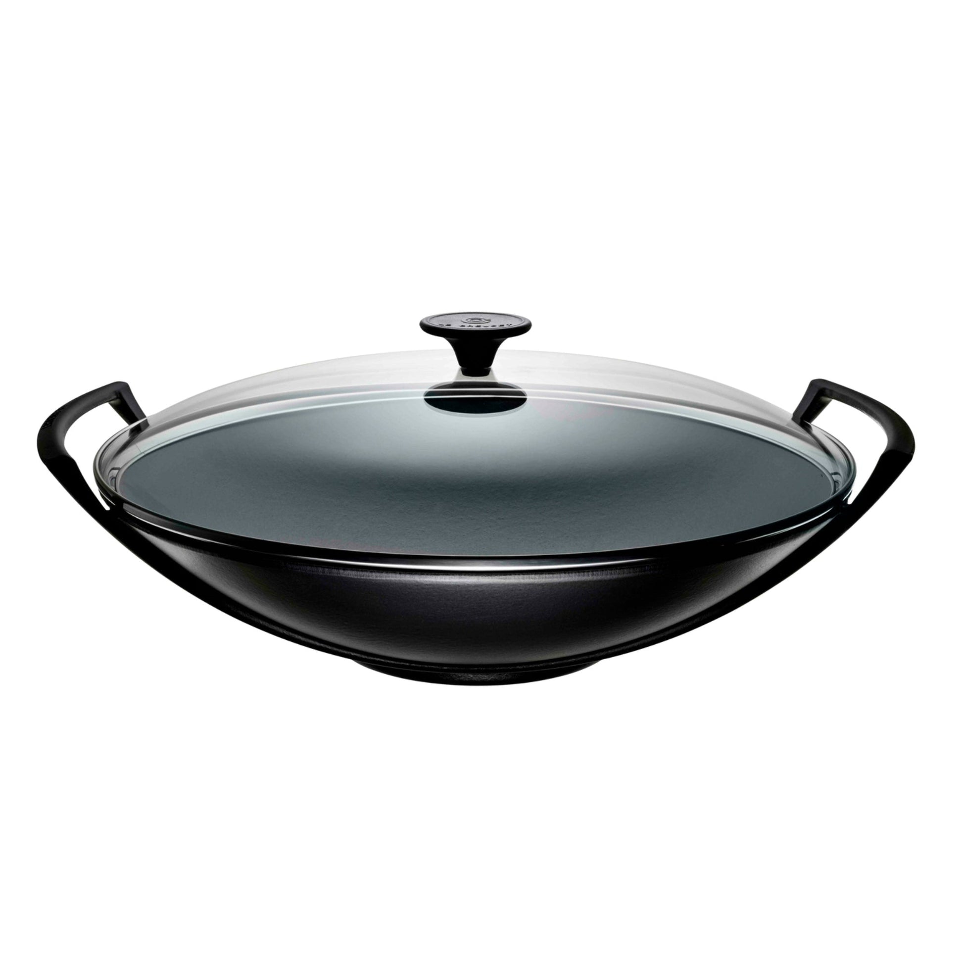 Wok Con Tapa De Vidrio 36cm  Mate1#Negro