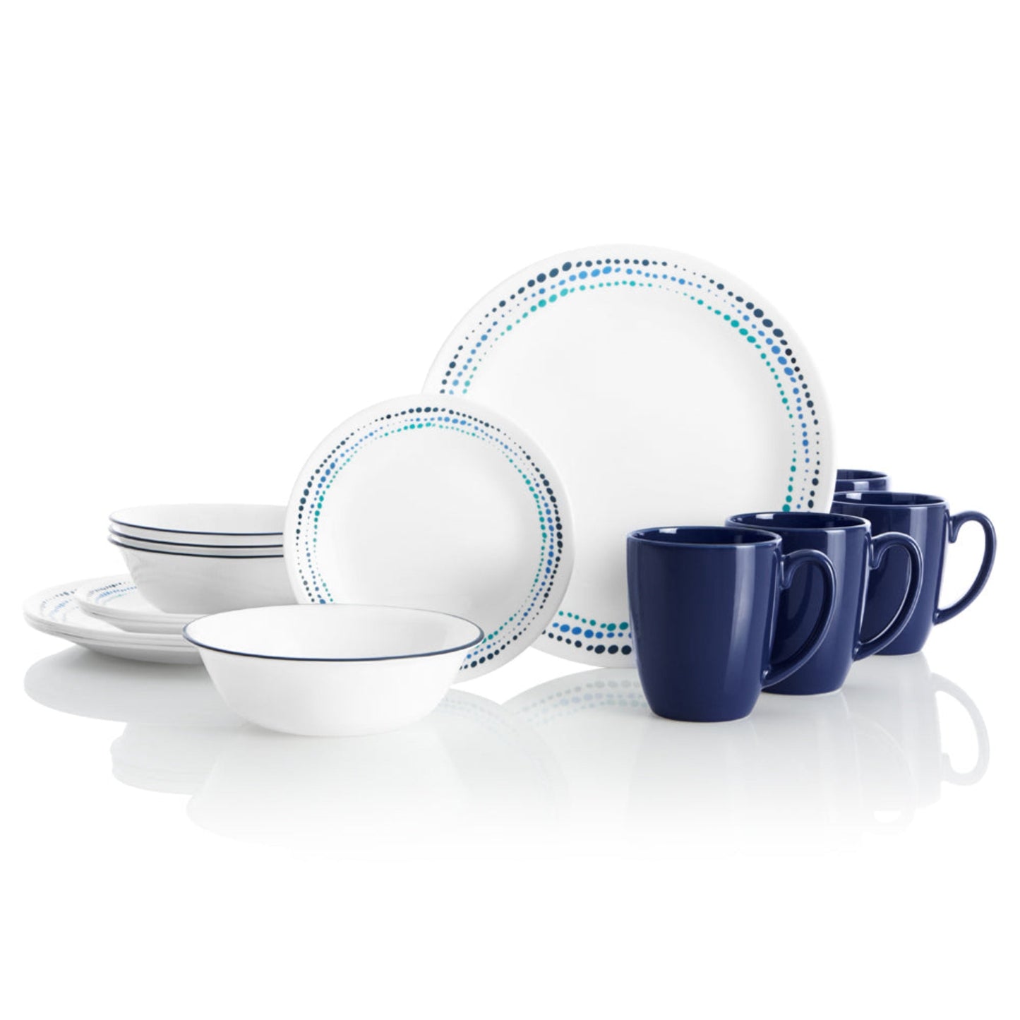 Set Vajilla 16 Piezas Ocean Blues Corelle2#Azul