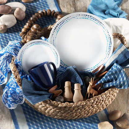 Set Vajilla 16 Piezas Ocean Blues Corelle1#Azul