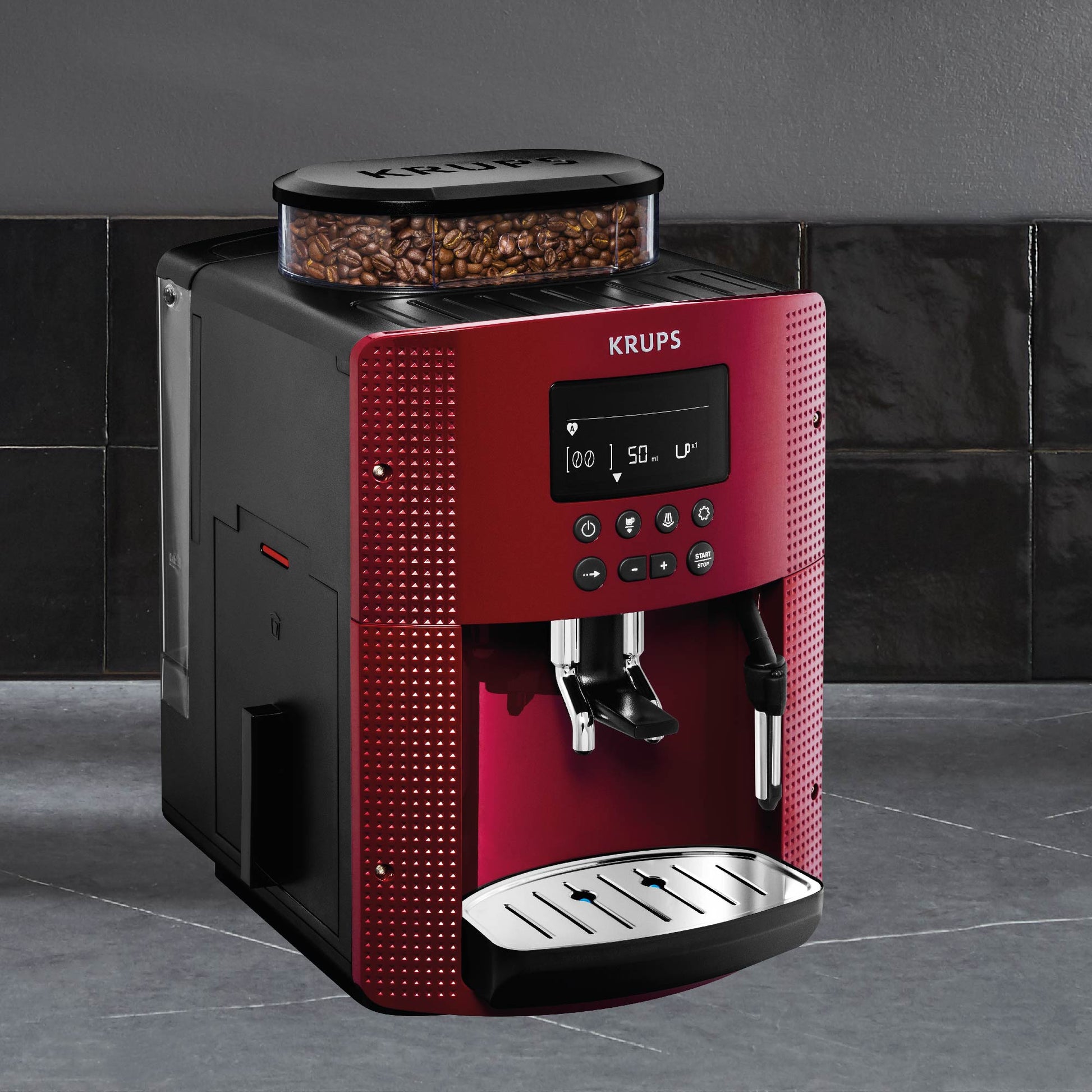 Cafetera Espresso Full Auto Display Roja + Lechero Krups2#Rojo