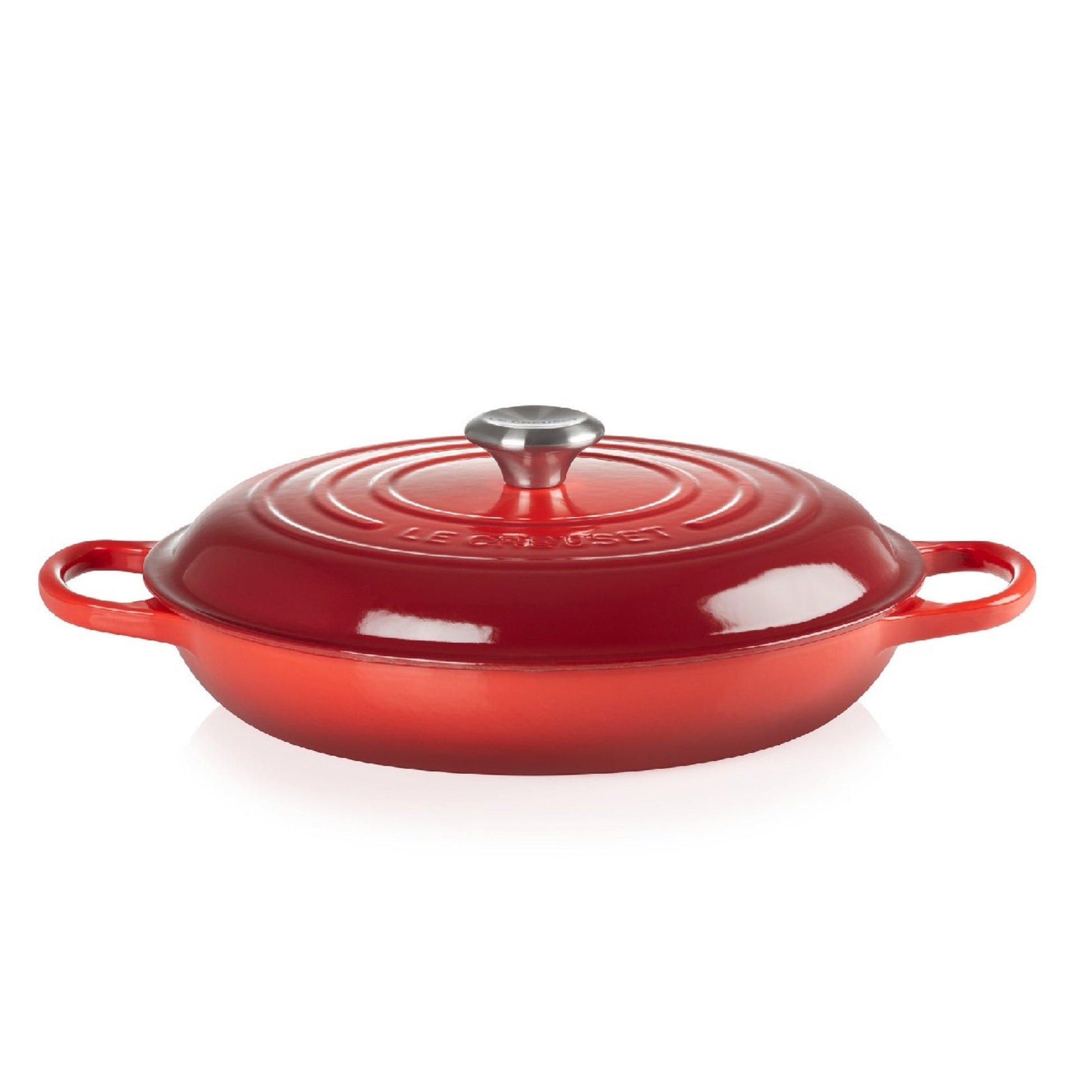 Cacerola Baja Hierro Esmaltado 30 Cm Le Creuset4#Rojo