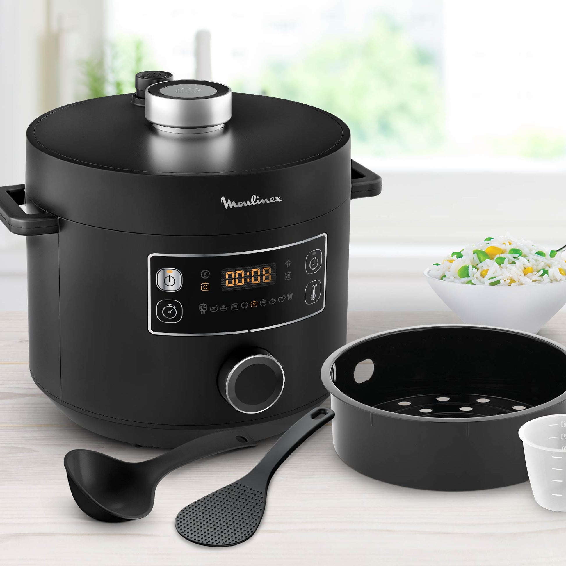 Olla Multifunción Turbo Cuisine 4.8 Lts Moulinex3#Negro