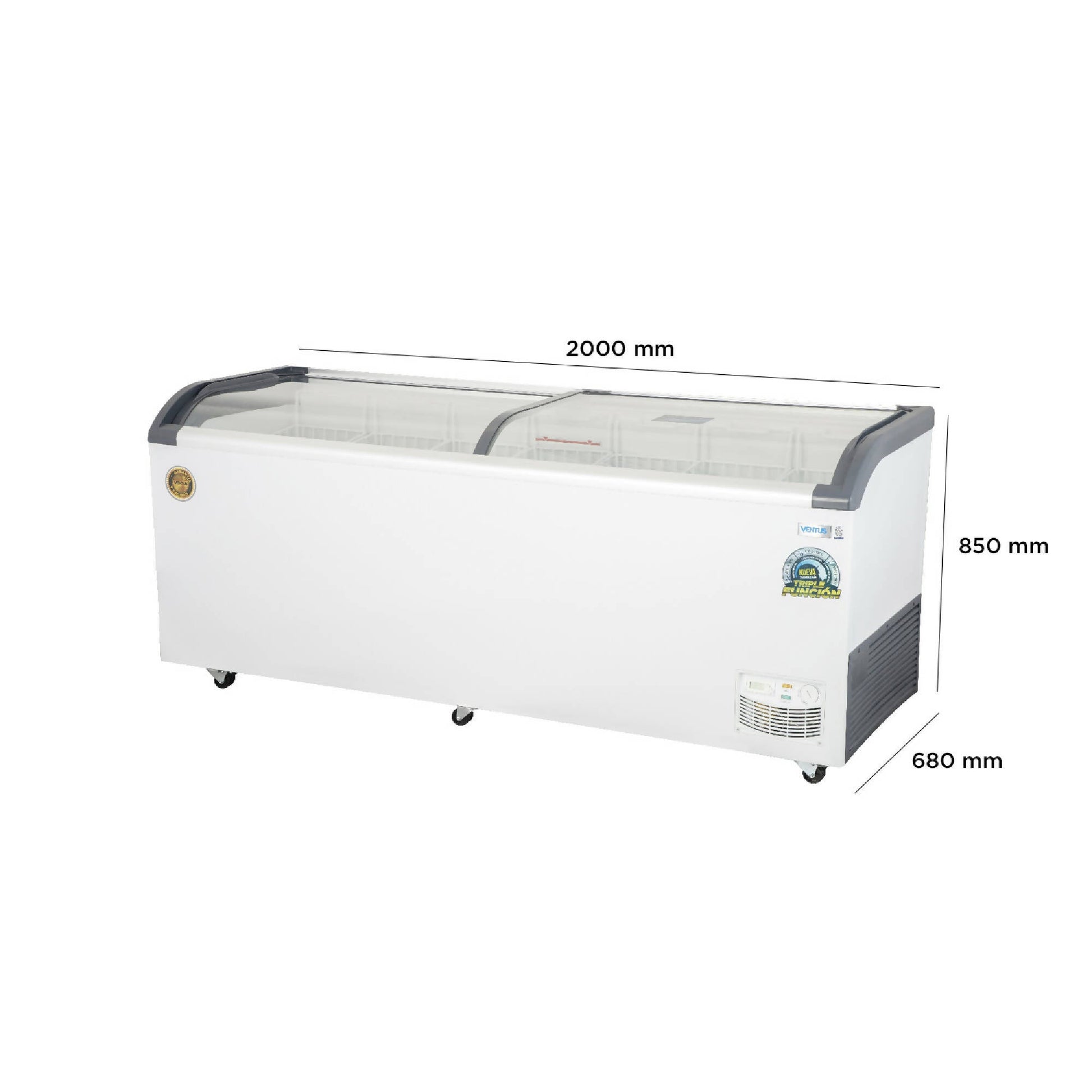 Freezer Horizontal Tapa de Vidrio Semi Curvo 720 Lts CTV-720Q4#Blanco