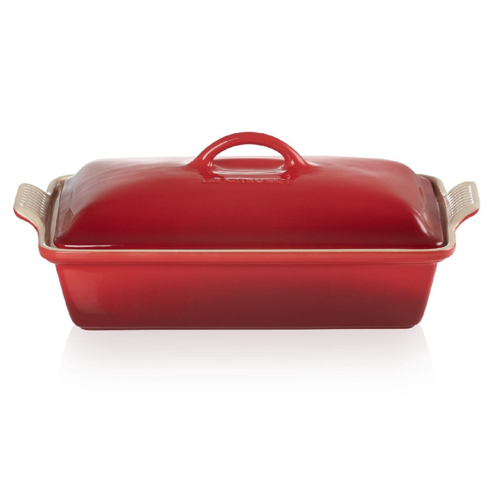 Fuente Rectangular Con Tapa 33 Cm Le Creuset5#Rojo