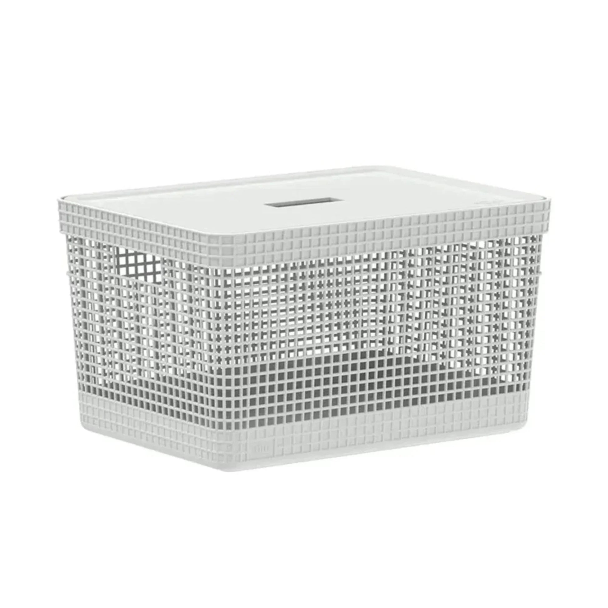 Cesta Grid Con Tapa 20 Lts1#Blanco