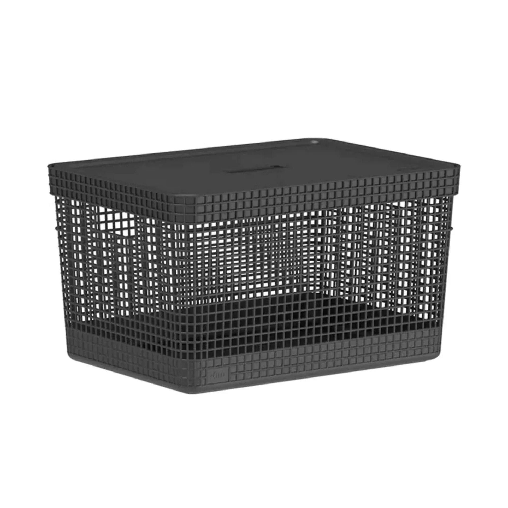 Cesta Grid Con Tapa 20 Lts2#Negro