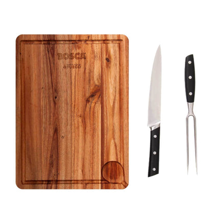 Tabla Parrillera + Cuchillo y Tenedor6#Madera