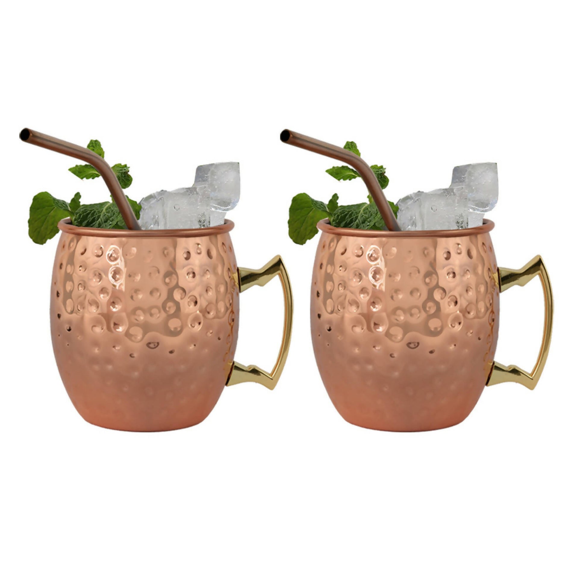 Set 2 Vasos Moscow Mule Mug Cobre + Bombillas2#Cobre