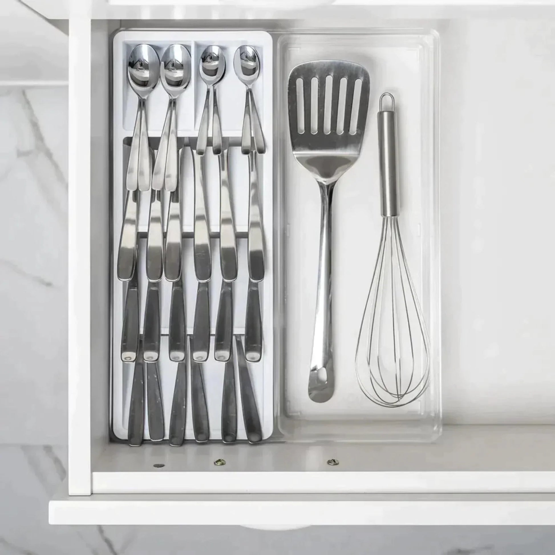 Organizador de Utensilios y Cubiertos Clear1#Blanco