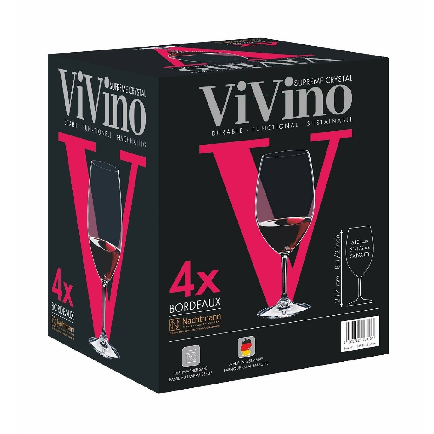 Set 4 copas ViVino Bordeaux3#Sin Color