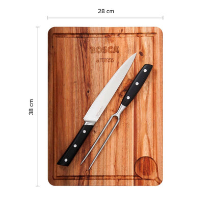 Tabla Parrillera + Cuchillo y Tenedor8#Madera