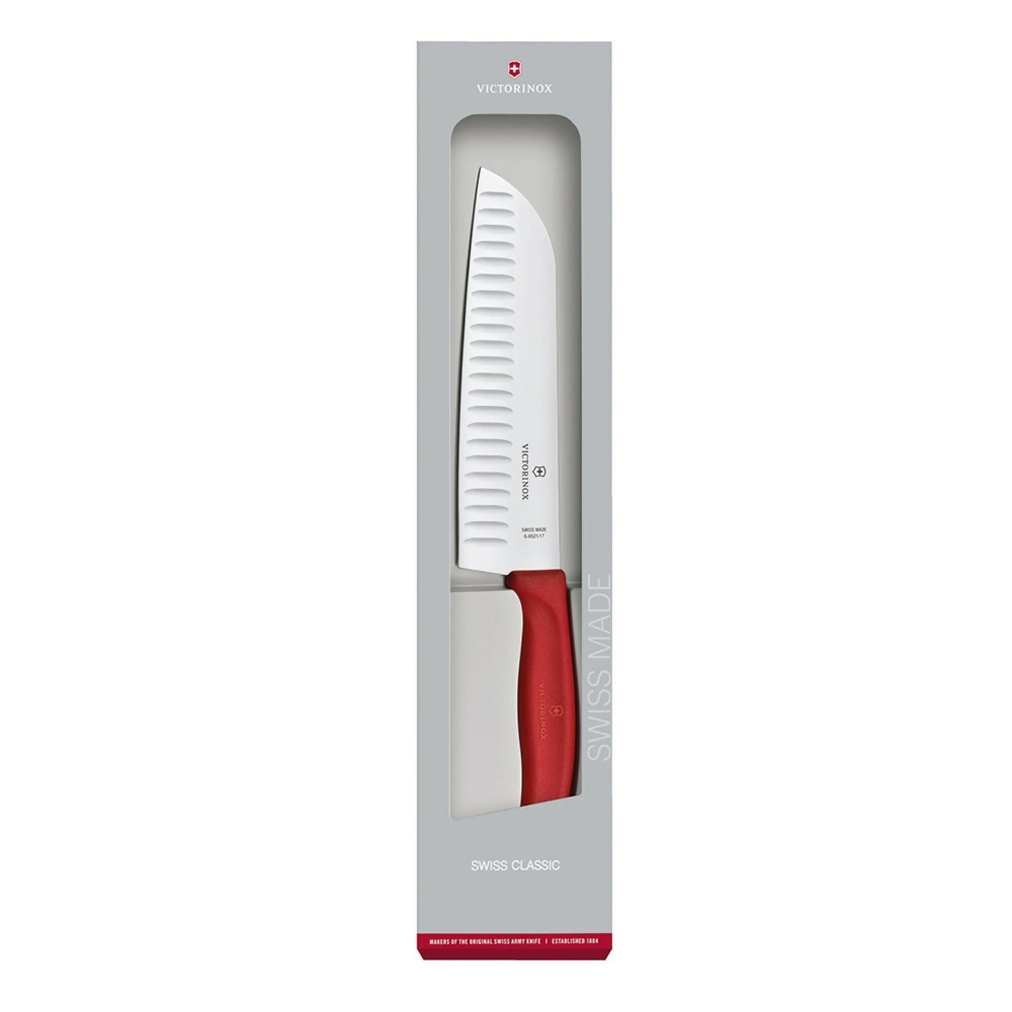 Cuchillo Santoku Swiss Classic Caja Hoja 17 Cm3#Rojo