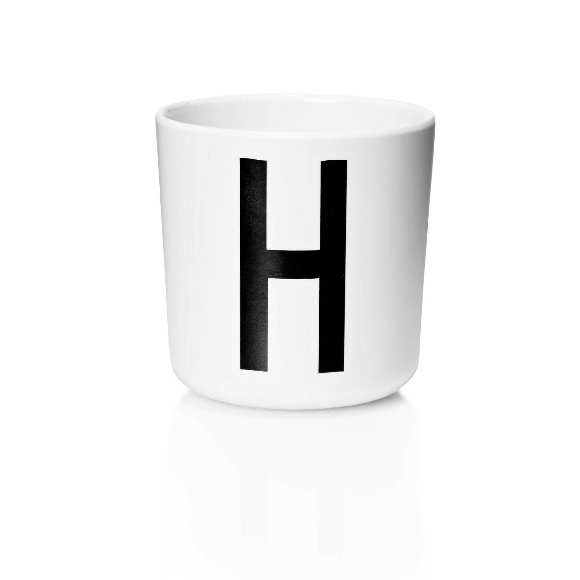 Taza De Melamina Letra H1#Blanco