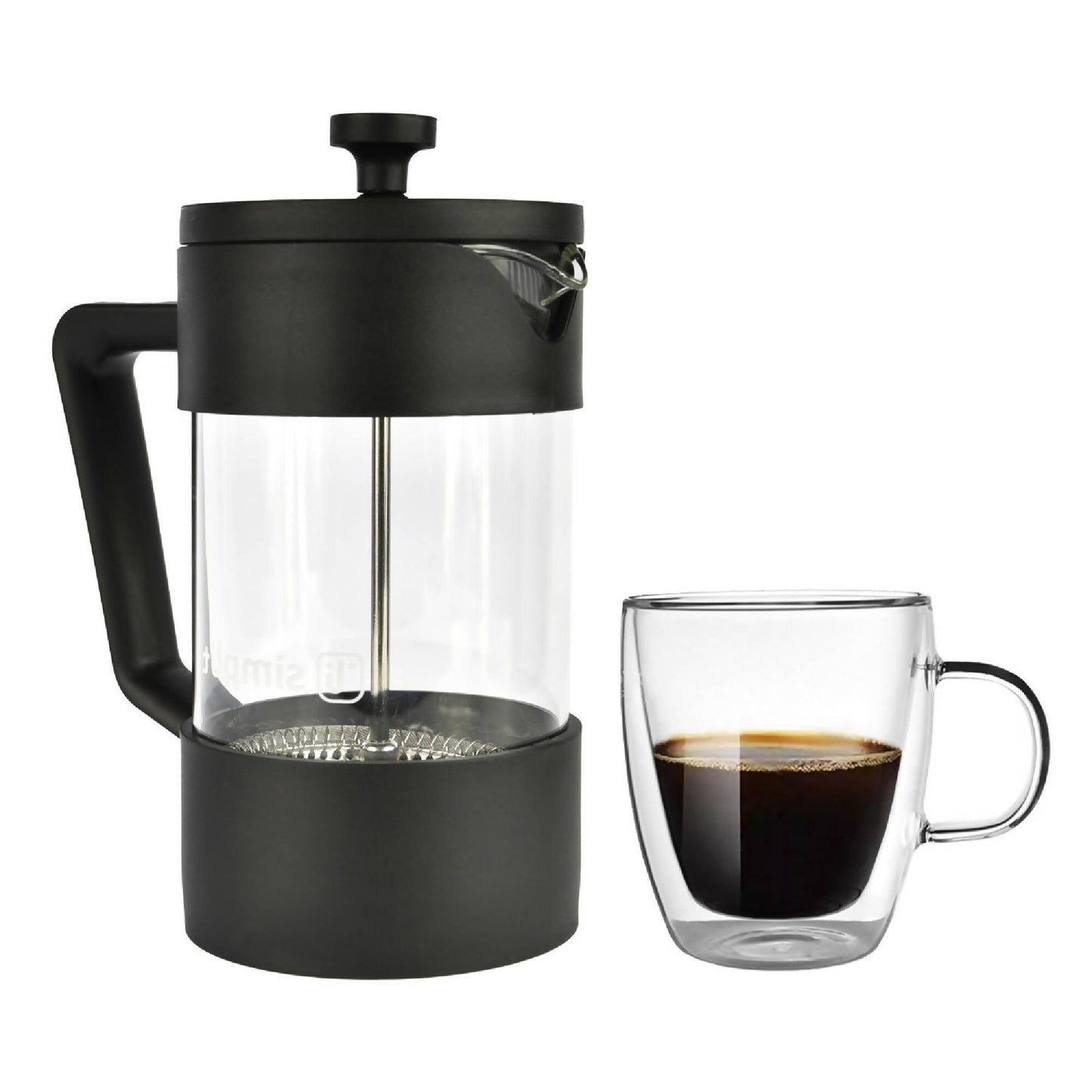 Pack Cafetera Francesa 600 ml +Taza Doble Pared 350 ml2#Negro