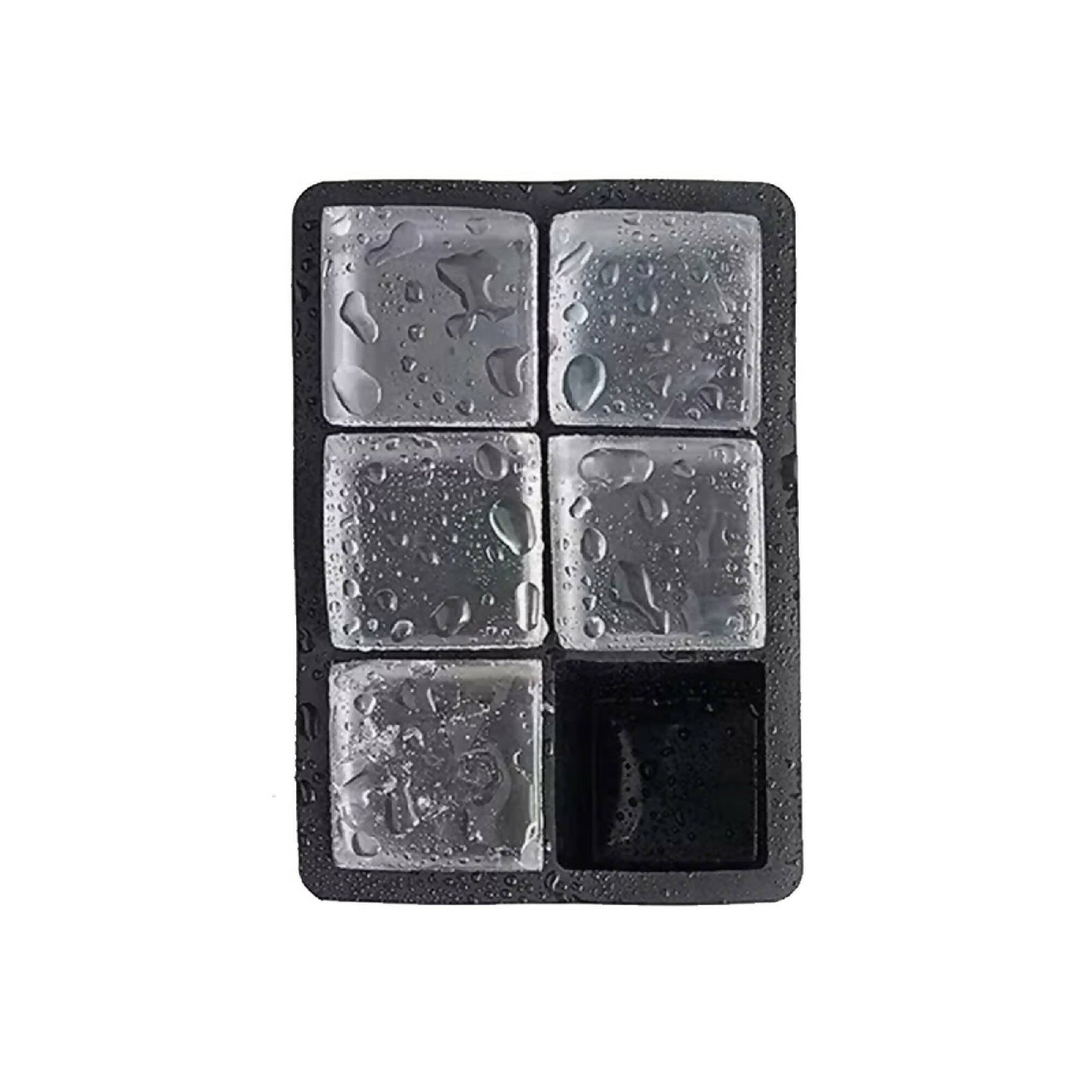 Cubeta de Hielo Silicona 6 Hielos Grandes3#Negro