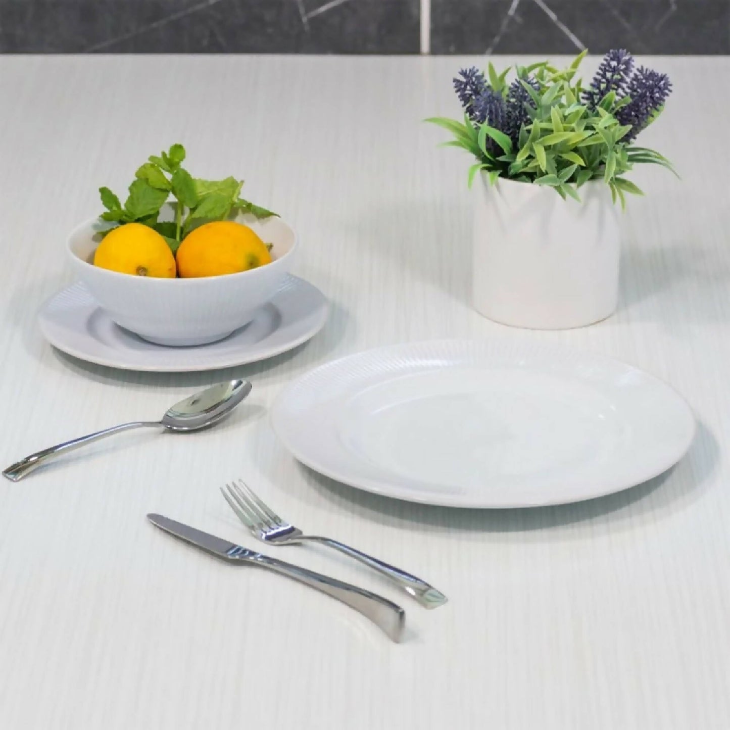 Set 2 Platos Linear Ensalada 21 cm Mason Cash3#Blanco