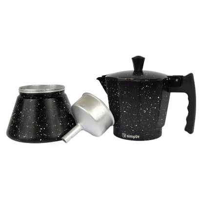 Cafetera Italiana Granito 4 Tazas Simplit5#Negro