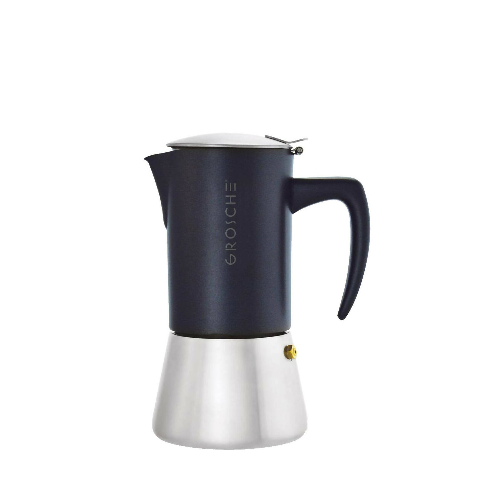 Cafetera Moka Milano Steel 10 Tazas Grosche2#Negro