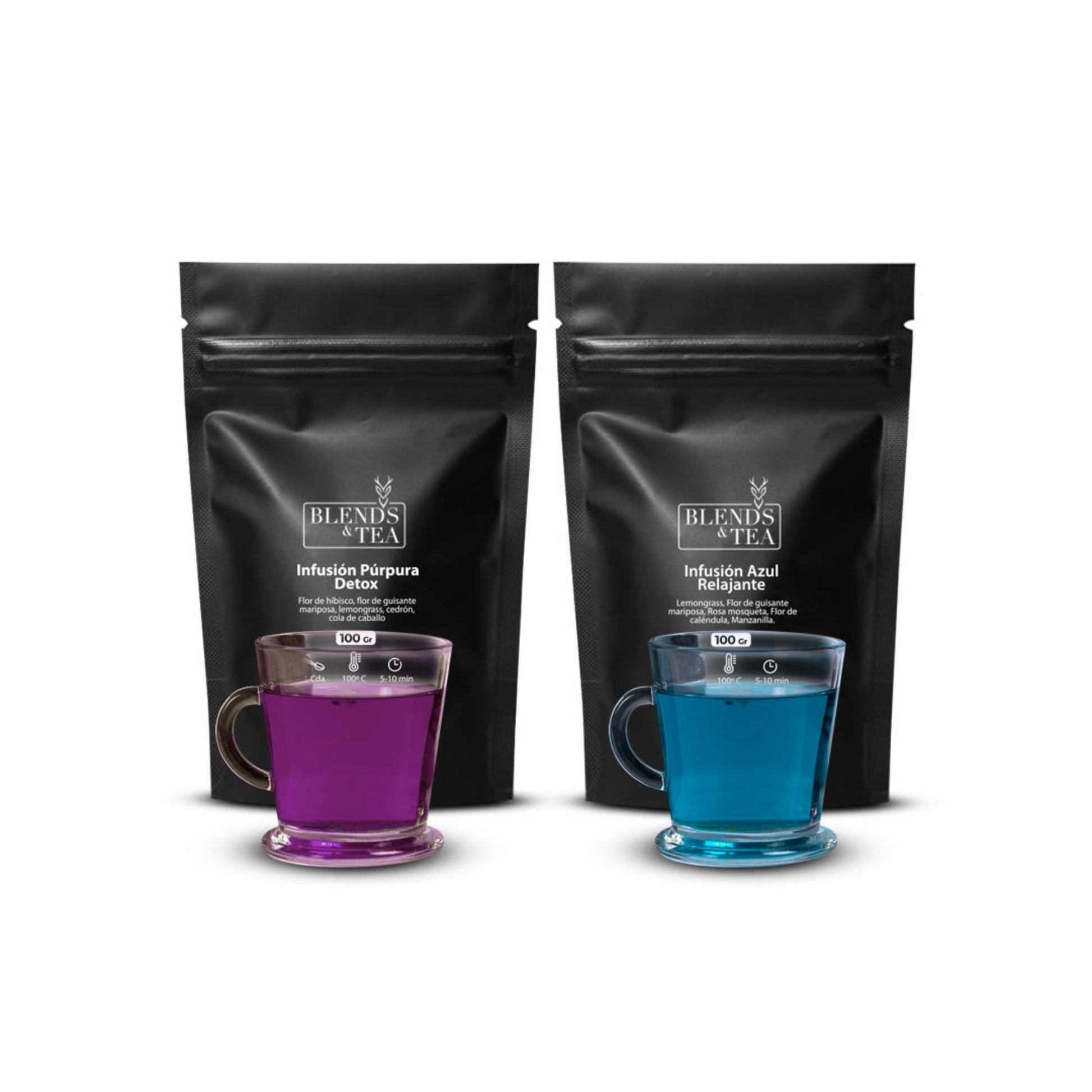 Pack de Té Recargas Infusiones Azul-Púrpura1#Negro