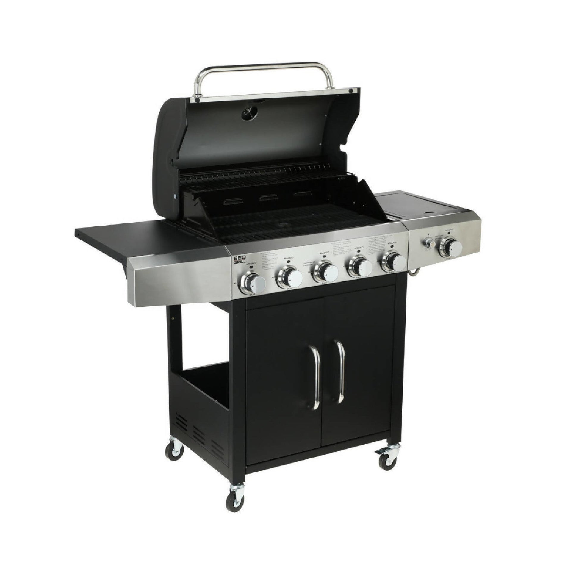 Parrilla Illinois 5 Quemadores + Quemador Lateral BBQ501GCQL1#Negro