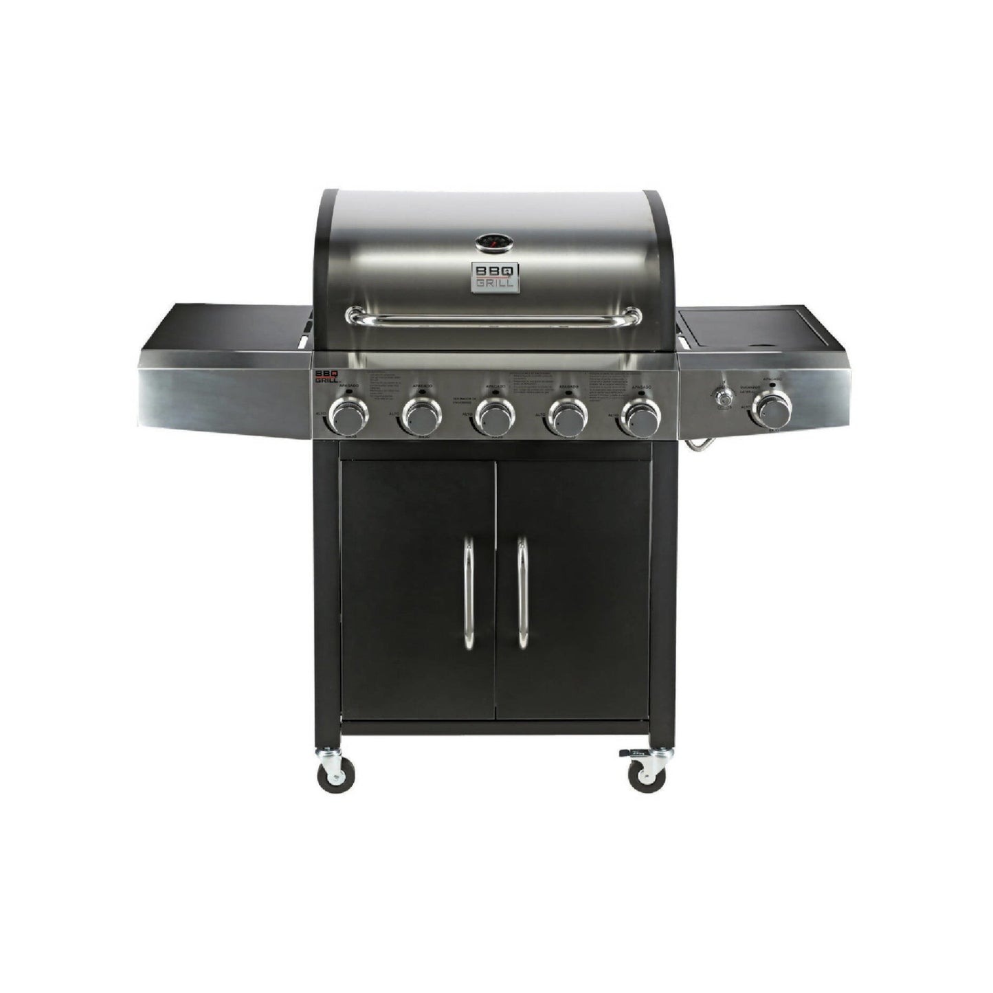 Parrilla Illinois 5 Quemadores + Quemador Lateral BBQ501GCQL2#Negro