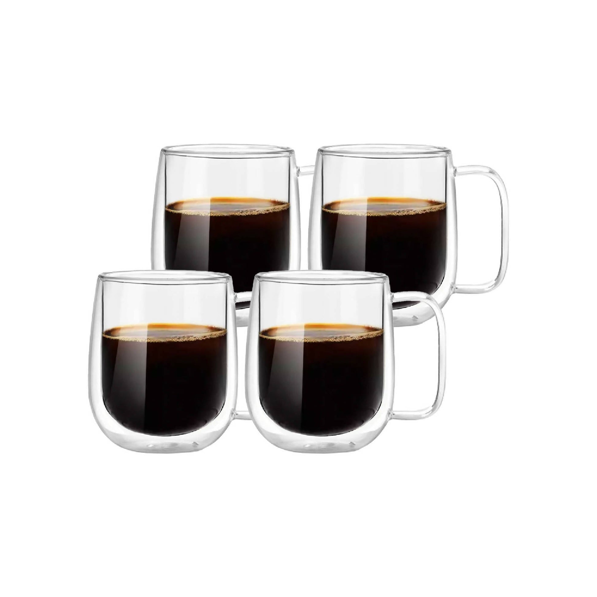 Set 4 Tazas Mug de Vidrio Doble Pared 300 ml1#Sin Color