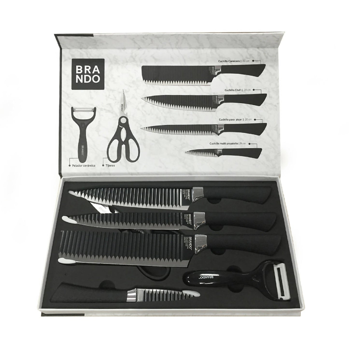 Set 6 Cuchillos De Cocina1#Negro