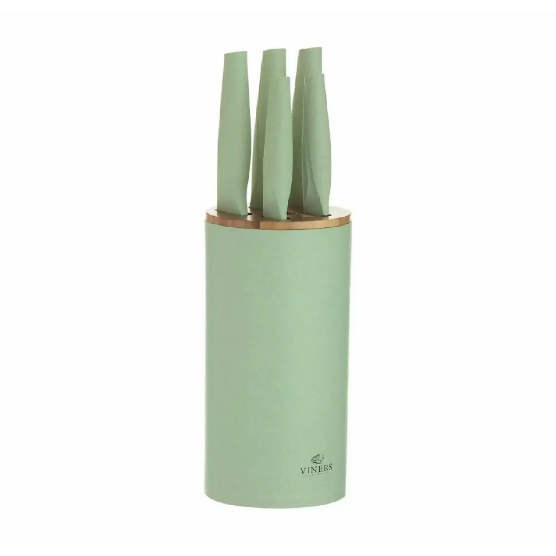 Set De 5 Cuchillos Con Taco Organic Menta Bloque Viners4#Verde